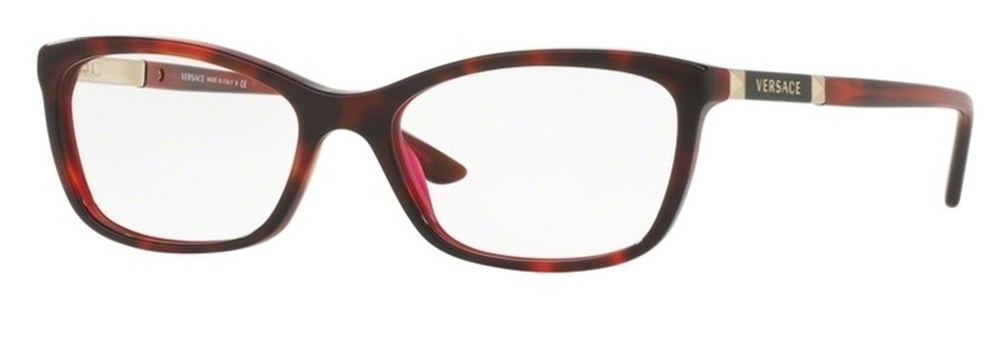 NWT Versace 0VE3186-BLACK-GB1-54 Brown Rectangle 54mm Glasses